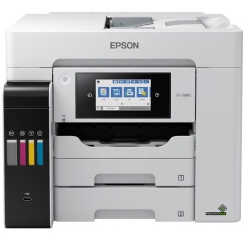 Epson ET-5880 Wireless EcoTank Inkjet Multifunction Printer - Colour - Copier/Fax/Printer/Scanner - 32 ppm Mono/32 ppm Col