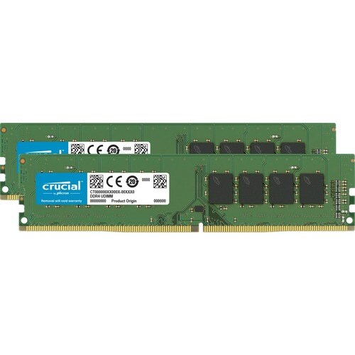 Crucial 32GB (2 x 16GB) DDR4 SDRAM Memory Kit - For Desktop PC - 32 GB (2 x 16GB) - DDR4-2666/PC4-21300 DDR4 SDRAM - 2666 