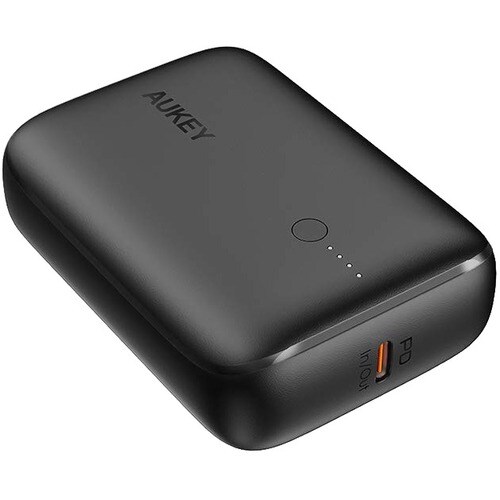 AUKEY Basix Mini 10000mAh PD Power Bank - For iPhone, Gaming Console, iPad Air, Smartphone - 10000 mAh - 2 A - 9 V DC Outp