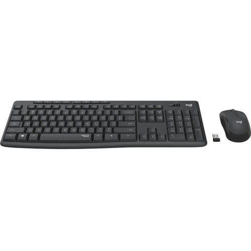 Logitech MK295 Keyboard & Mouse - German - USB Wireless RF - Keyboard/Keypad Color: Graphite - USB Wireless RF Mouse - Poi