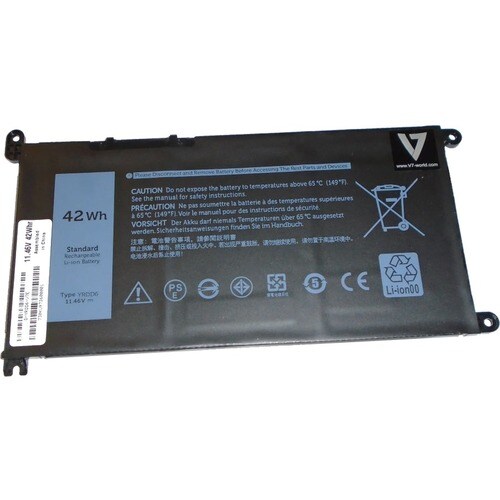 V7 D-YRDD6-V7E Battery - 3-cell Lithium Ion (Li-Ion) - 1 - For Notebook - Battery Rechargeable - 11.46 V DC - 3500 mAh - 4