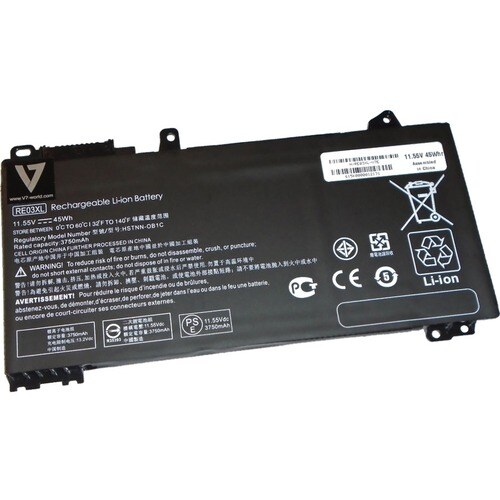 V7 H-RE03XL-V7E Battery - 3-cell Lithium Ion (Li-Ion) - For Notebook - Battery Rechargeable - 11.55 V - 3896 mAh - 45 Wh S