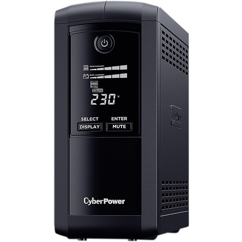 CyberPower Value Pro VP1000EILCD Line-interactive UPS - 1 kVA/550 W - Tower - AVR - 8 Hour Recharge - 1 Minute Stand-by - 