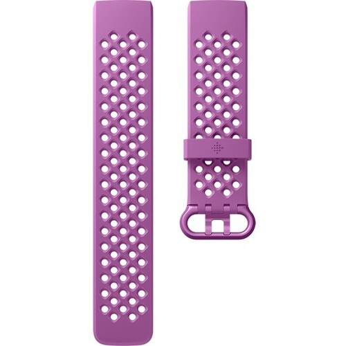 Fitbit Adjustable Smartwatch Band - Large (L) - Berry - Silicone, Aluminium