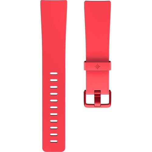 Fitbit Classic Adjustable Smartwatch Band - Large (L) - Scarlet - Elastomer, Aluminium