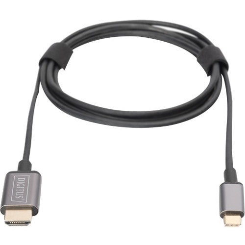 Digitus USB-C - HDMI video adapter cable, UHD 4K / 30 Hz. Cable length: 1.8 m, Connector 1: USB Type-C, Connector 2: HDMI 