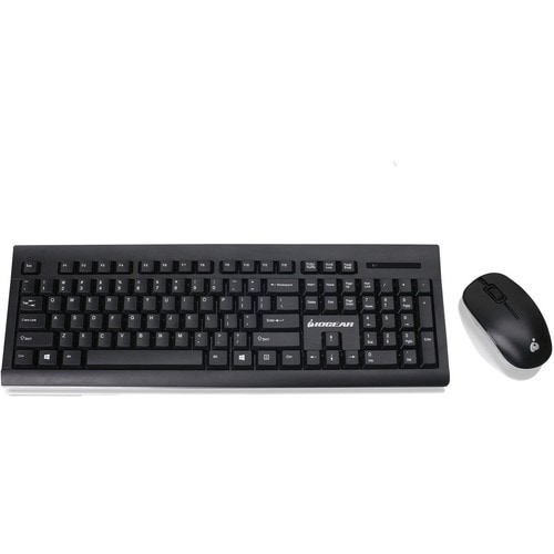 IOGEAR Long range wireless keyboard and mouse combo - USB Wireless RF - USB Wireless RF Mouse - 3 Button - AAA, AA - Compa