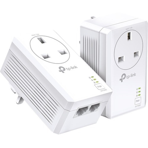 TP-Link Powerline Netzwerkadapter - 2 - 2 x Netzwerk (RJ-45) - 1000 Mbit/s Stromleitung - 300 m Reichweite unterstützt - H