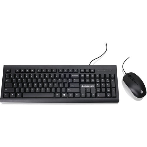 IOGEAR Spill-Resistant Keyboard/Mouse C - USB Type A Cable - 104 Key - English (US) - Black - USB Type A Cable Mouse - Opt