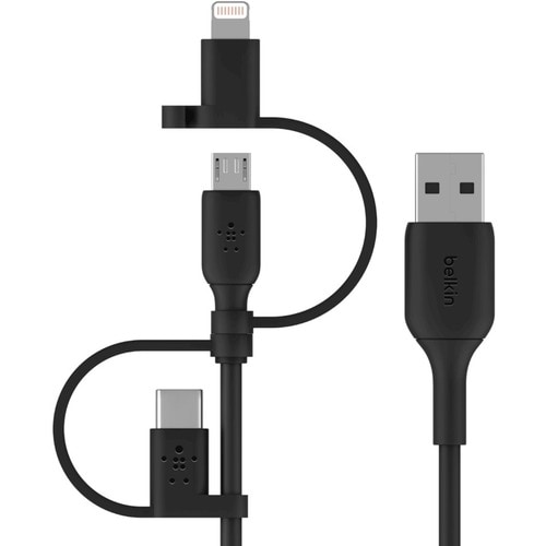Belkin BoostCharge 1.01 m Lightning/Micro-USB/USB/USB-C Data Transfer Cable - 1 / Pack - Cable for Smartphone, Tablet, Pow