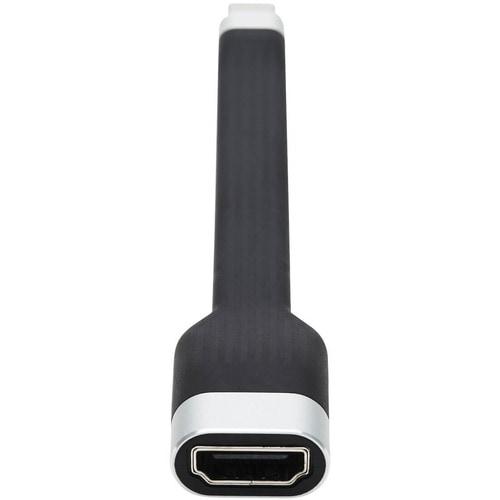 Eaton Tripp Lite Series USB-C to HDMI Flat Adapter Cable (M/F), 4K 60 Hz, HDR, Thunderbolt 3 Compatible, Black, 5 in. (12.