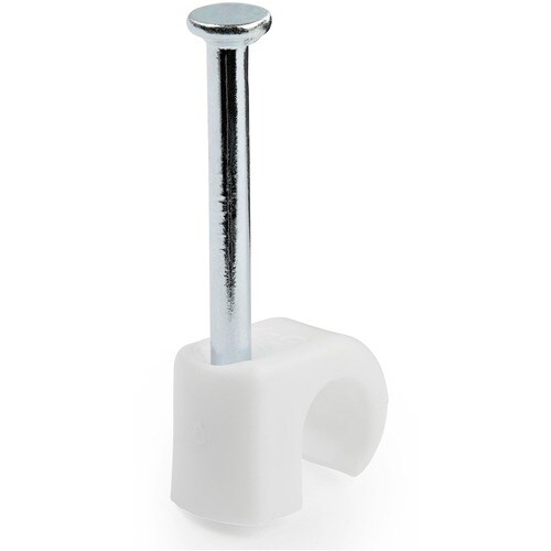 StarTech.com 100 Pk (M) Cable Clips w/ Nail - Reusable Nail-in Clamps - Cord Mounting/Holding Clips - Cable Tacks Wire Fas