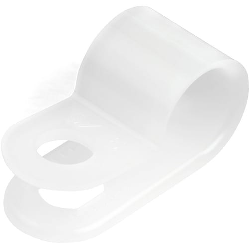 StarTech.com 100 Pack Screw Mount Cable Clamps - Wire Fastener/Holder - R-Type Screw Down Reusable Nylon Clips - UL/94V-2 