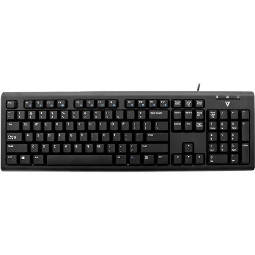 V7 KU200 Tastatur - Kabel Konnektivität - USB Schnittstelle - Deutsch - QWERTZ Layout - Schwarz - Internet, E-Mail, Lautst