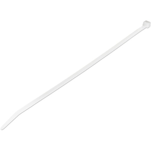 StarTech.com Kabelbinder - 254 x 4 mm, selbstsichernde Nylon-Kabelbinder mit gebogener Spitze, weiß, 100 Stück - Kabelbind