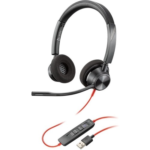 Poly Blackwire 3320, USB-A - USB Type A - Wired - 32 Ohm - 20 Hz - 20 kHz - Over-the-head - Binaural - Noise Canceling - B