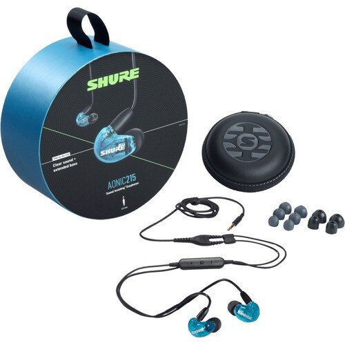 Shure AONIC 215 Sound Isolating Earphones - Stereo - Mini-phone (3.5mm) - Wired - 17 Ohm - Earbud - Binaural - In-ear - 5.