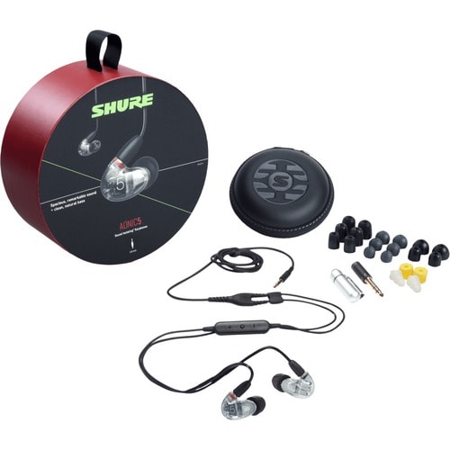 Shure AONIC 5 Sound Isolating Earphones - Stereo - Wired - Earbud - Binaural - In-ear - Clear