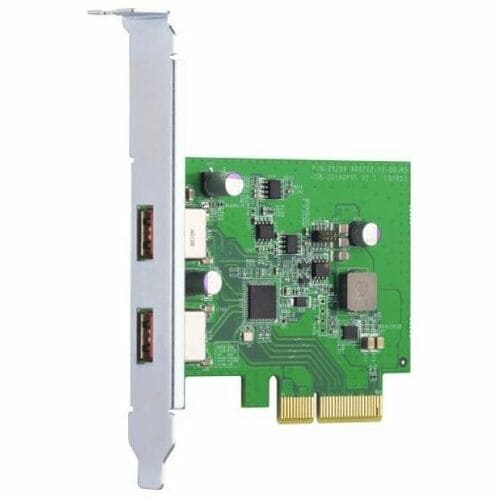 Adaptateur USB QNAP QXP-10G2U3A - PCI Express 2.0 x2 - Carte enfichable - Support UASP - 2 Total de ports USB - PC