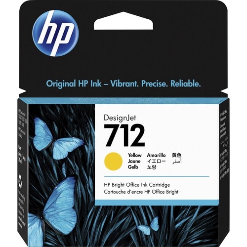 HP 712 Original Inkjet Ink Cartridge - Yellow - 1 Pack - Inkjet - 1 Pack