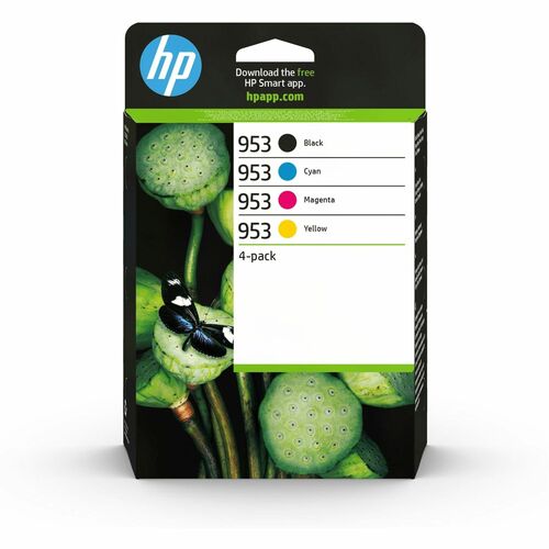 HP 953 Original Inkjet Ink Cartridge - Multi-pack - Black, Cyan, Magenta, Yellow - 4 / Pack - 53.5 mL - 1000 Pages Black, 