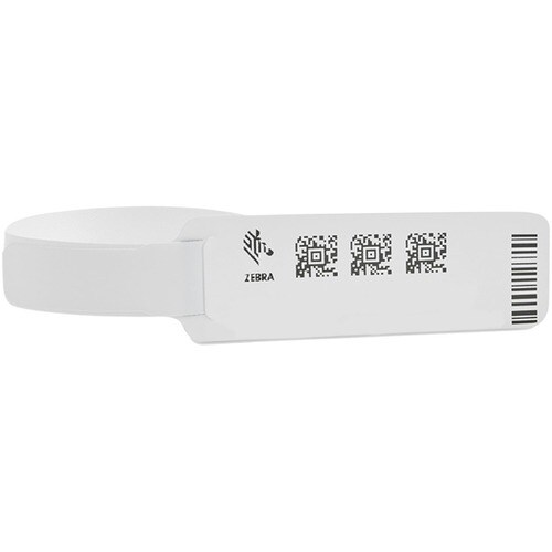 Zebra Z-Band UltraSoft Wristband Cartridge Kit (White) - 25.40 mm Width x 279.40 mm Length - Permanent Adhesive - Rectangl