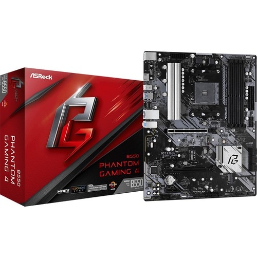 Placa Base de computador de escritorio ASRock B550 Phantom Gaming 4 - AMD B550 Conjunto de Circuitos Integrados - Socket A