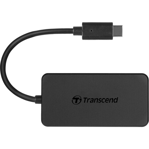 Transcend USB Type-C 4-Port Hub - USB Type C - 4 USB Port(s) - 4 USB 3.1 Port(s) - PC, Mac, Linux