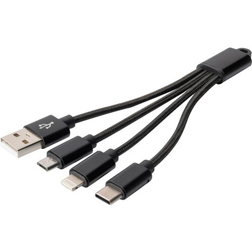 Digitus Ladekabel - 15 cm - für iPhone, iPad, iMac, Micro-USB-Gerät, USB Typ C Gerät, Smartphone, Tablet, Stromspeicher - 