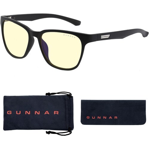 GUNNAR Gaming & Computer Glasses - Berkeley, Onyx, Amber Tint - Onyx Frame/Amber Lens