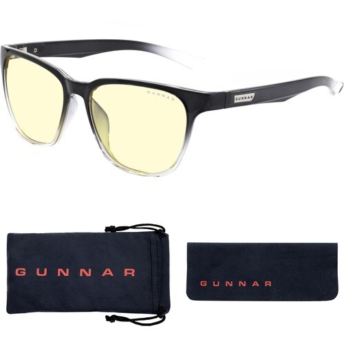 GUNNAR Gaming & Computer Glasses - Berkeley, Onyx Fade, Amber Tint - Onyx Fade Frame/Amber Lens