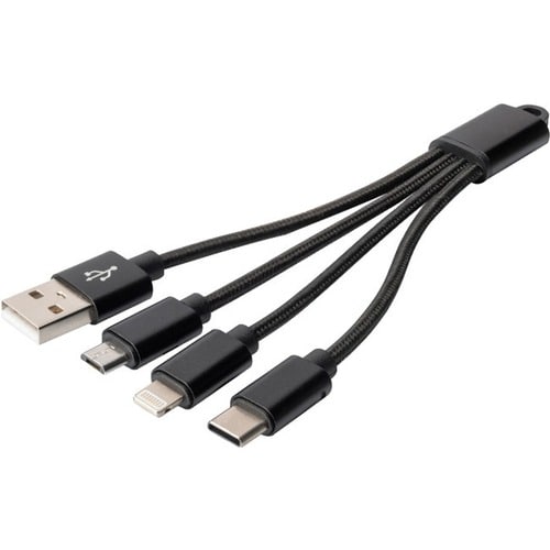 Digitus Ladekabel - 15 cm - für iPhone, iPad, iMac, Micro-USB-Gerät, USB Typ C Gerät, Smartphone, Tablet, Stromspeicher - 