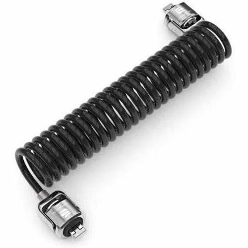 Compulocks Dual Head Coiled T-bar Security Keyed Cable Lock - 2 Keyed T-Bar Style Lock Heads, Coiled Galvanized Steel Cabl