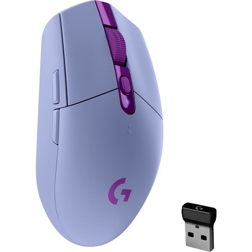 Logitech G305 LIGHTSPEED Wireless Gaming Mouse - Travel Mouse - Optical - Wireless - Radio Frequency - 2.40 GHz - Lilac - 