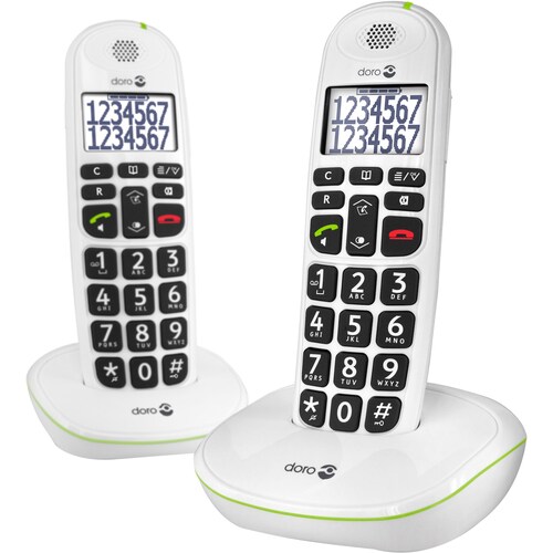 Doro PhoneEasy 110 DECT-Schnurlostelefon - Weiß - 300 m Reichweite - 1 Telefonleitung(en) - 2 Mobilteil(e) - Freisprechein
