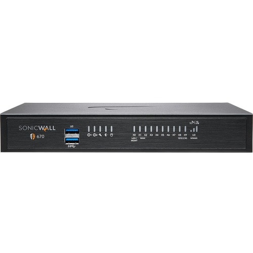 Sicurezza della rete/Dispositivo Firewall SonicWall TZ670 - TAA Conforme - 8 Porta - 10/100/1000Base-T - 10 Gigabit Ethern