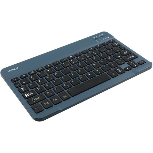 Clavier MOBILIS - Sans fil Connectivité - Français - Bleu - Bluetooth - Smartphone, TV, Tablette
