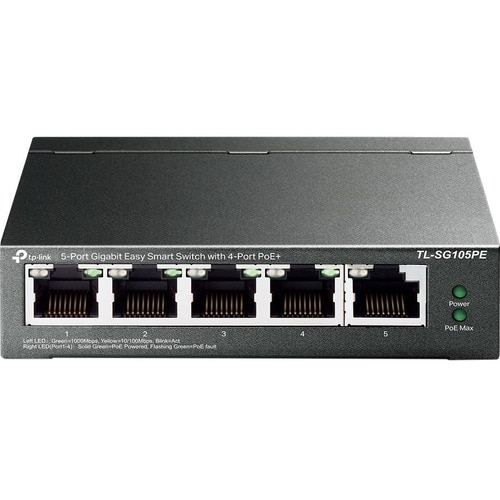 Commutateur Ethernet TP-Link TL-SG105PE 5 Ports - Gigabit Ethernet - 10/100/1000Base-T - 2 Couche supportée - 4,50 W Power