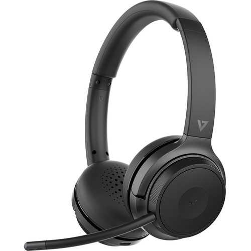 V7 BT STEREO ON EAR WLRS HDSET NC BOOM MIC USB DONGLE BLK