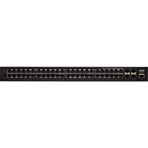 ATEN 52-Port GbE PoE Managed Switch - 48 Ports - Manageable - Gigabit Ethernet, 10 Gigabit Ethernet - 10/100/1000Base-T, 1