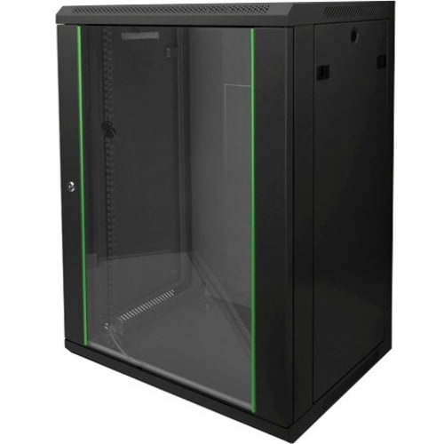 Digitus Dynamic Basic 16U Wandmontierbar Rackschrank für LAN-Schalter, Patchfeld - 482,60 mm Rack-Breite x 365 mm Regaltie