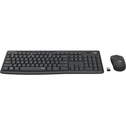 Logitech MK295 Keyboard & Mouse - English (UK) - USB Wireless RF - Keyboard/Keypad Color: Graphite - USB Wireless RF Mouse