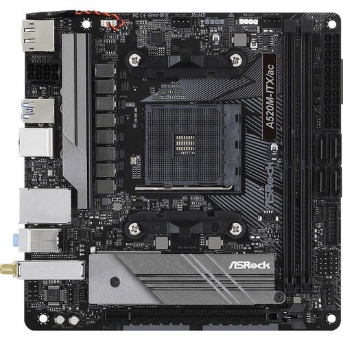ASRock A520M-ITX/ac Desktop-Mainboard - AMD Chipsatz - Sockel AM4 - Mini ITX - 64 GB DDR4 SDRAM Maximaler Arbeitsspeicher 
