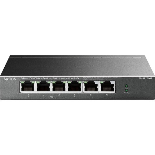 TP-Link TL-SF1006P 6 Ports Manageable Ethernet Switch - Fast Ethernet - 10/100Base-TX - 2 Layer Supported - 1.90 W Power C