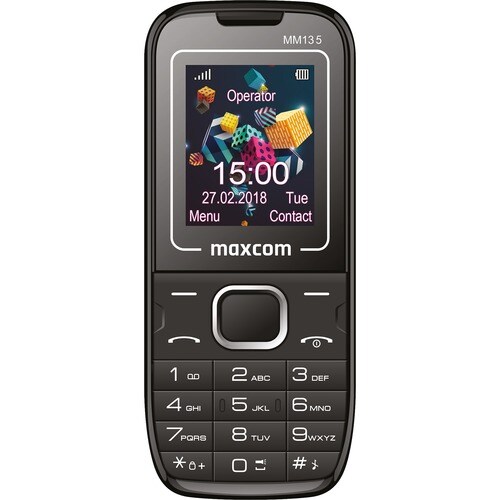 Teléfono básico MaxCom Classic MM135 32 MB - 2G - 4,5 cm (1,8") TFT 128 x 160 - Single-Core (1 Core) - 32 MB RAM - Negro, 