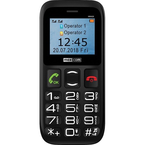 Teléfono básico MaxCom MM426 - 2G - 4,3 cm (1,7") TFT QQVGA 160 x 128 - Negro - Barra - 2 Soporte de SIM - SIM-free - 600 