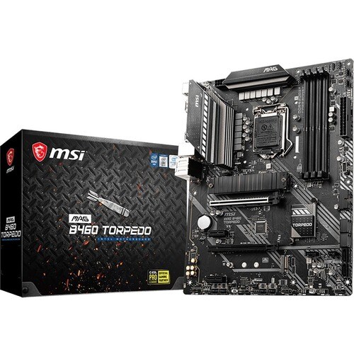 MSI MAG B460 TORPEDO Desktop-Mainboard - Intel Chipsatz - Socket LGA-1200 - Intel-Optane-speicherbereit - ATX - 128 GB DDR