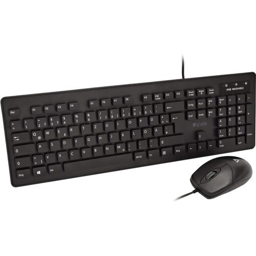 V7 CKU700DE Keyboard & Mouse - QWERTZ - German - USB Cable Keyboard - Keyboard/Keypad Color: Black - USB Cable Mouse - Opt