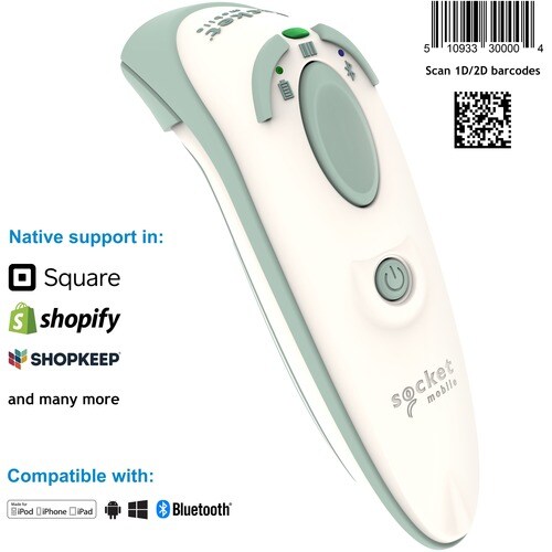 Servizio sanitario Palmare Scanner codici a barre Socket Mobile DuraScan D755 - Verde, Bianco - Tipo connettività: Wireles