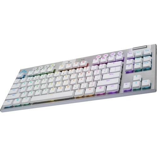 Logitech G915 Gaming Keyboard - Wireless Connectivity - USB Interface - English (US) - White - Mechanical Keyswitch - Blue